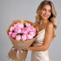 Букет из 15 розовых пионов — вид 3