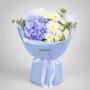 Букет из гортензии и хризантем «Морозко»